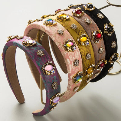Women's Vacation Modern Style Classic Style Flower Alloy Cloth Glass Inlay Glass Hair Band