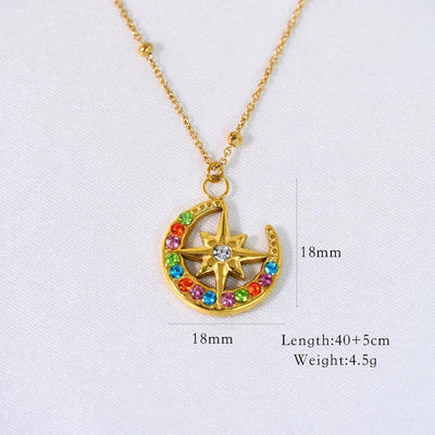 Jewelry Casual Simple Style Streetwear Geometric Titanium Steel Zircon Inlay Pendant Necklace