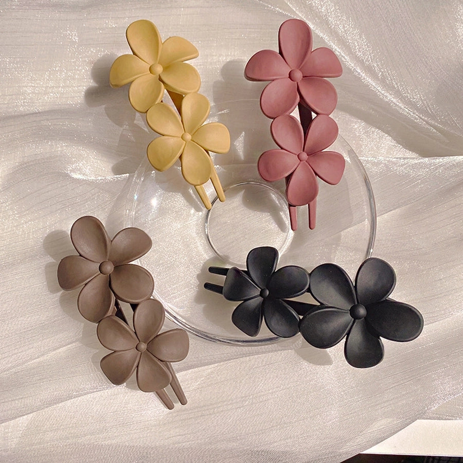 sweet flower resin handmade three-dimensional hair clip