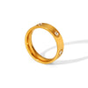 Jewelry IG Style Casual French Style Geometric 304 Stainless Steel Titanium Steel Zircon 18K Gold Plated Rings Bracelets