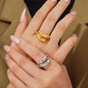 Jewelry Casual Elegant Modern Style Geometric 304 Stainless Steel 18K Gold Plated Plating Rings
