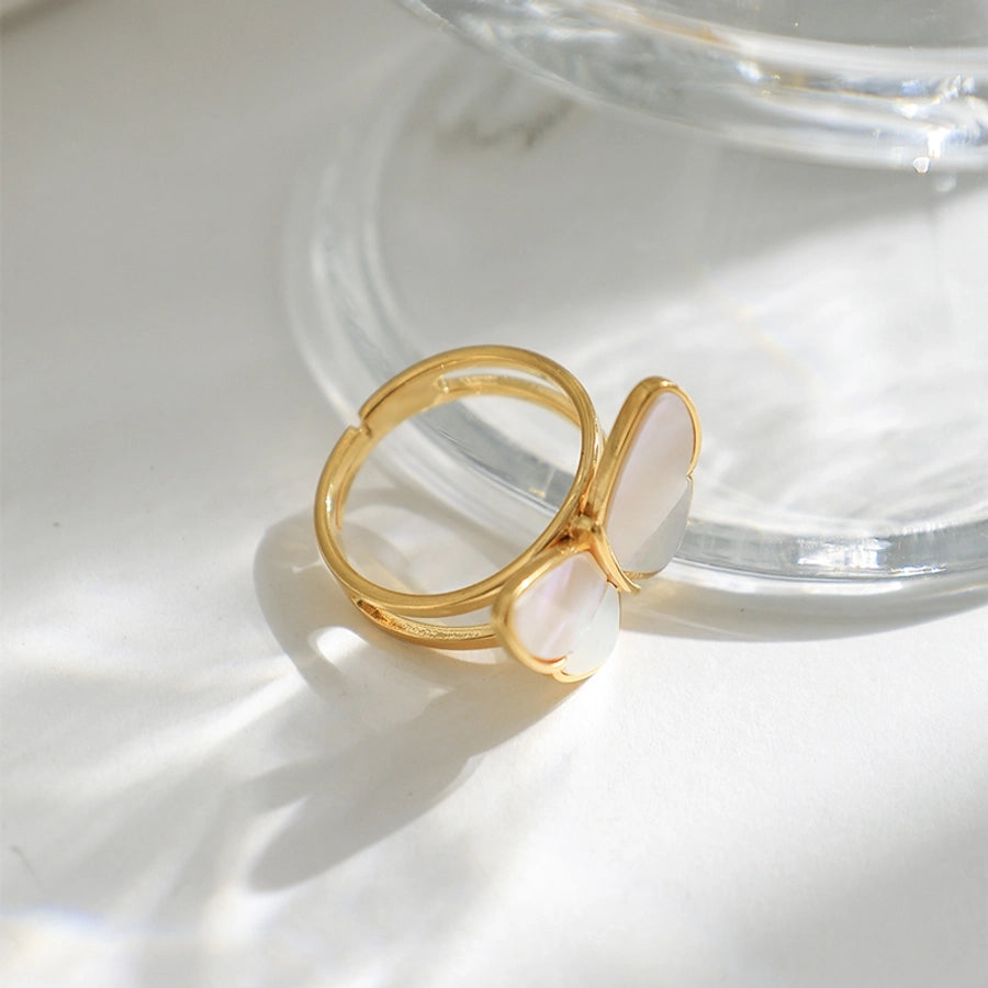 Jewelry Sweet Butterfly 304 Stainless Steel 14K Gold Plated Plating Rings