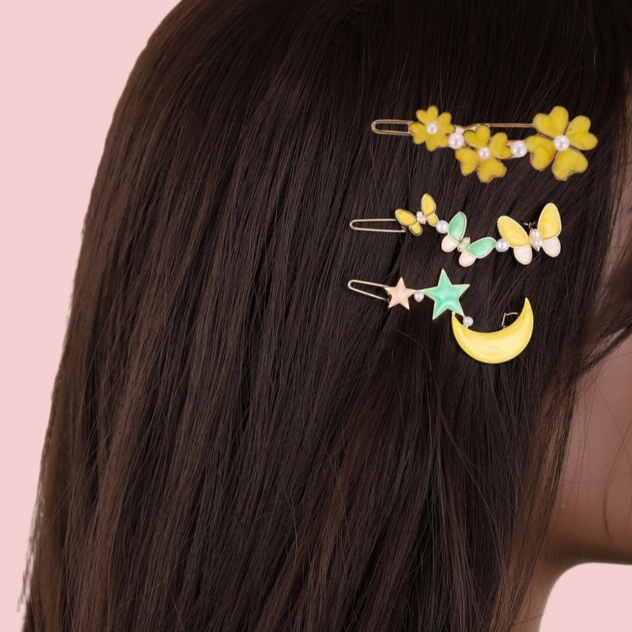 women's simple style flower zinc alloy hair clip