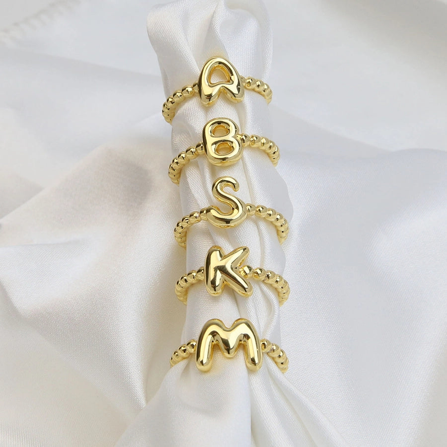Copper Letter Open Rings