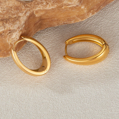 1 Piece French Style Geometric 304 Stainless Steel 18K Gold Plated Earrings