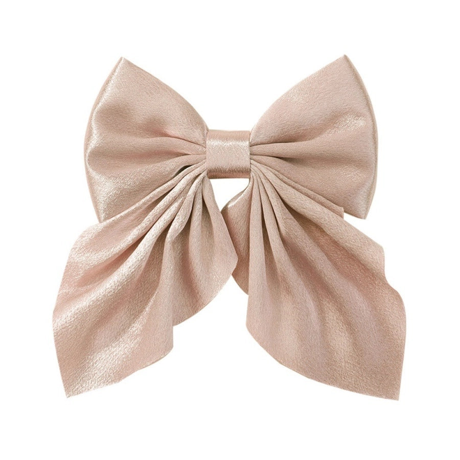 Girl'S Sweet IG Style Bow Knot Yao Ming Polyester Ribbed Band Hair Clip