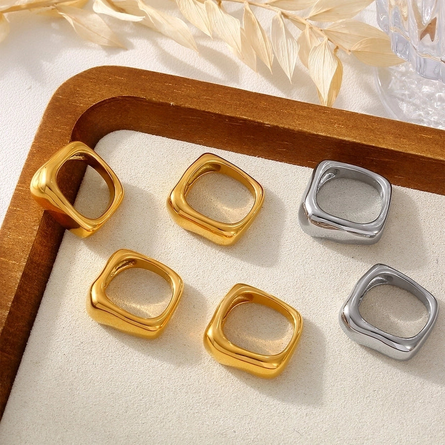 Jewelry Elegant Vacation Commute Geometric 304 Stainless Steel 18K Gold Plated Rings