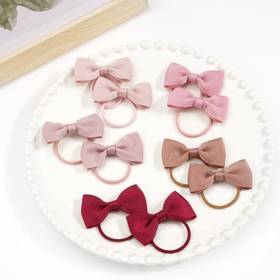 children's jewelry bow hair ring  thread belt hair accessories rubber band solid color girl small rubber band headdress