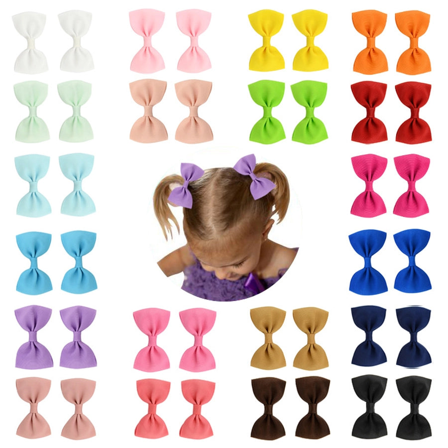 european and american solid color children's bow cute hairpin