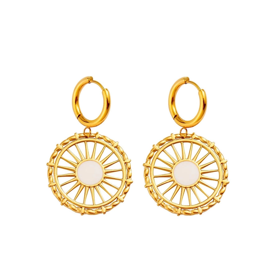 Jewelry Simple Style Classic Style Commute Round 304 Stainless Steel 316 Stainless Steel  18K Gold Plated Jewelry Set