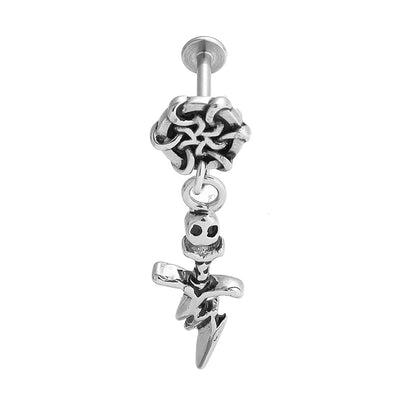 1 Piece Lip Rings Gothic Hip-Hop Snake Skull 316L Stainless Steel  Polishing Hollow Out Inlay Zircon Lip Rings Ear Cartilage Rings & Studs Nose Rings & Studs