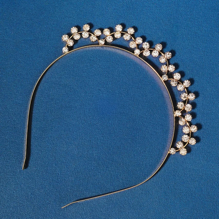 simple style round alloy inlay zircon hair band