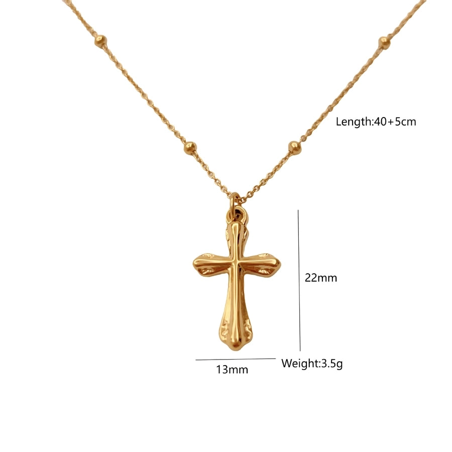 Jewelry Modern Style Classic Style Cross 304 Stainless Steel Plating Pendant Necklace