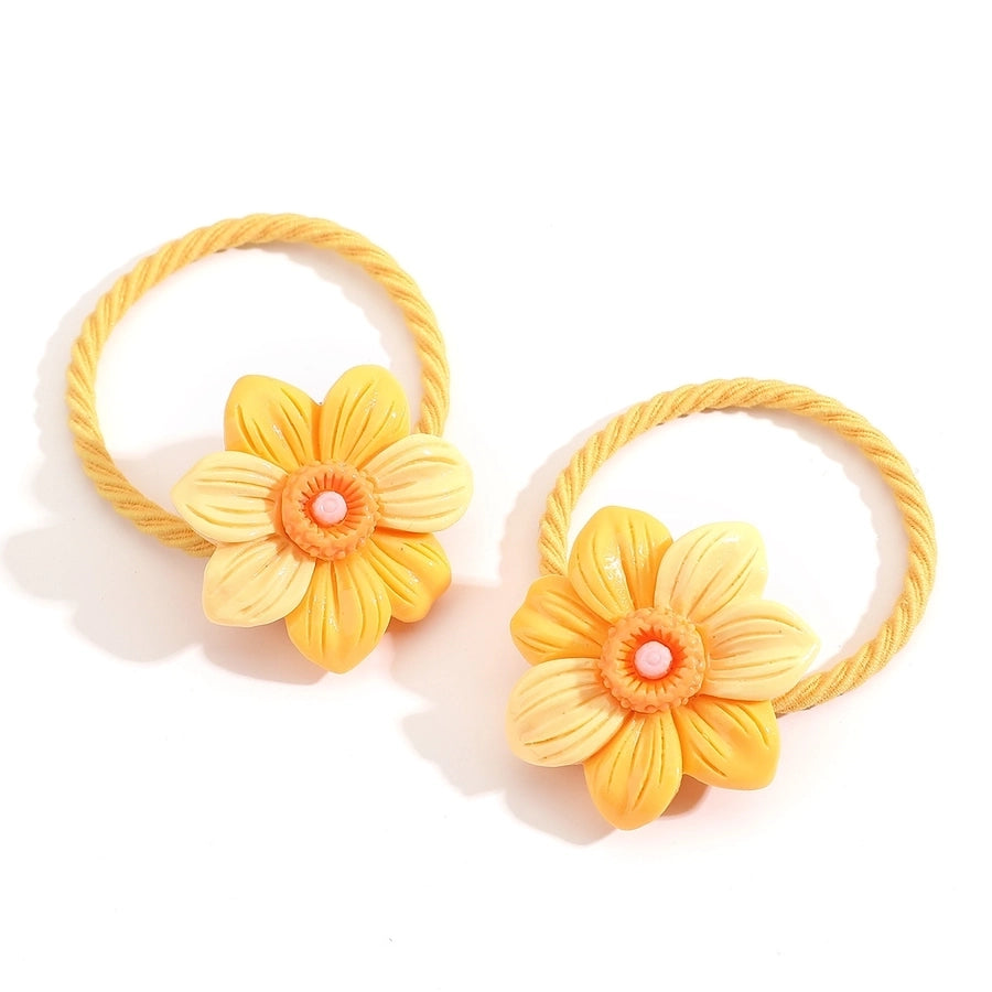 Kid'S Sweet Flower Resin Hair Tie