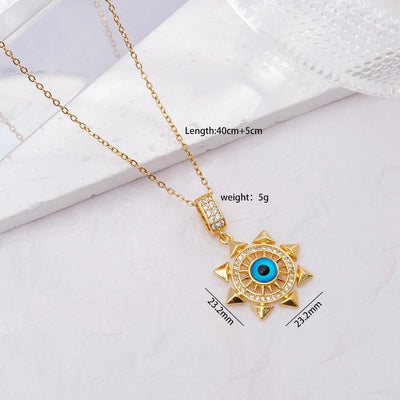 Jewelry Glam Lady Sexy Eye 304 Stainless Steel Copper Pendant Necklace