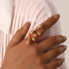 Jewelry IG Style Solid Color 304 Stainless Steel 18K Gold Plated Rings
