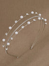 simple style geometric rhinestone plating hair band