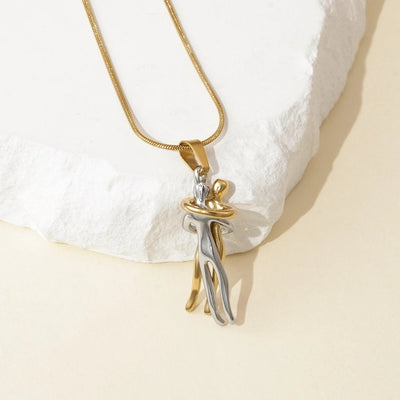 Jewelry Romantic Simple Style Humanoid 304 Stainless Steel 14K Gold Plated Polishing Pendant Necklace