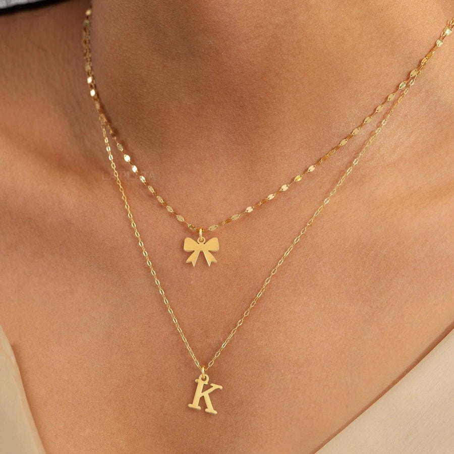 Jewelry Elegant Simple Style Classic Style Letter Bow Knot 201 Stainless Steel 304 Stainless Steel Pendant Necklace