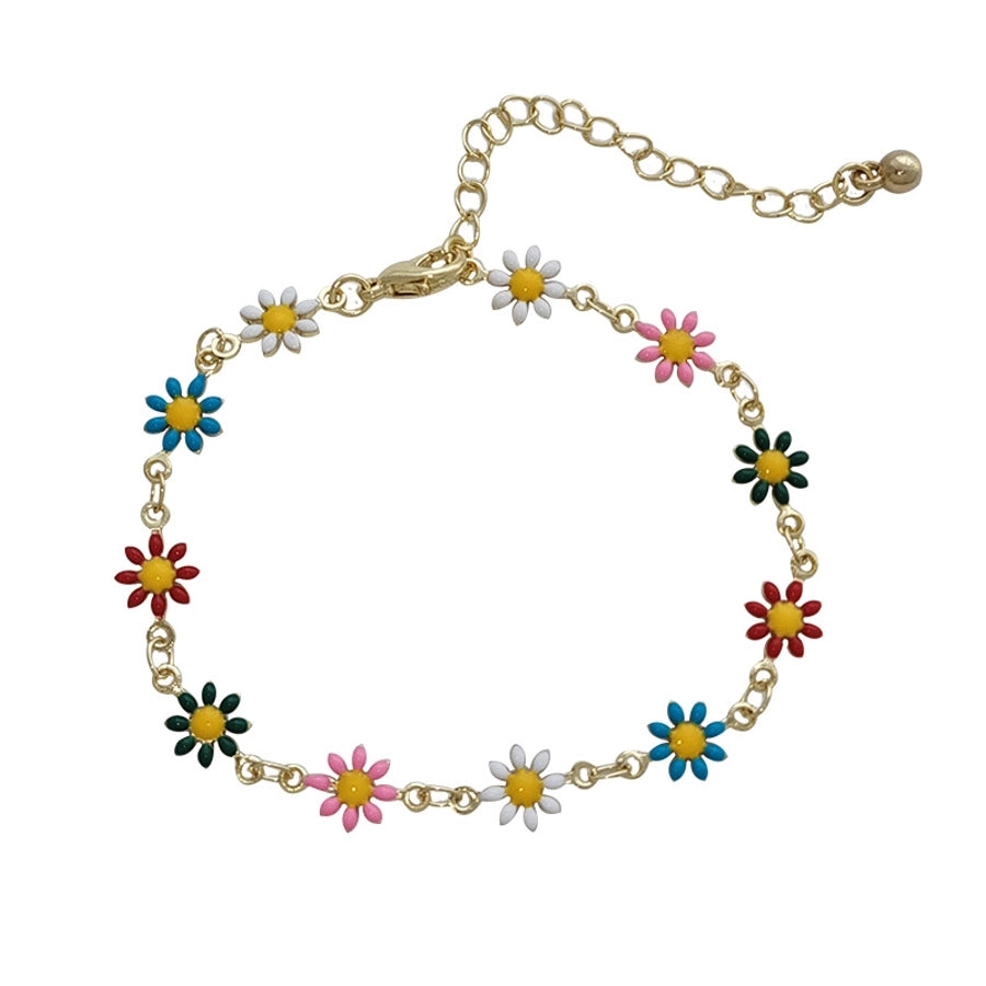 Copper Enamel Daisy Bracelets