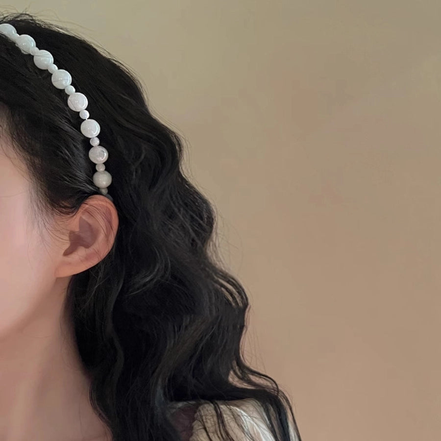 Listen to Bamboo Yin ~ New Chinese Ice Penetrating Green Imitation Jade Beaded Hair Hoop Female Advanced Sense Niche Design Hair Card Head Hoop