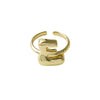 Copper Brass 18K Gold Plated Letter Open Rings