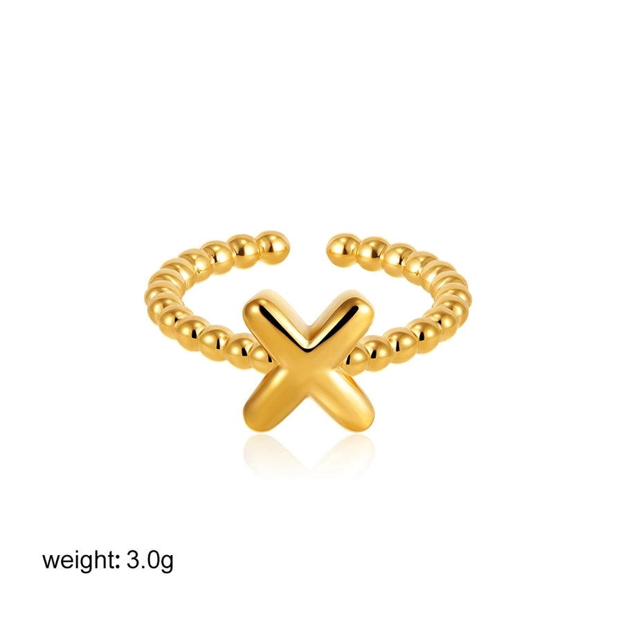 Copper Letter Open Rings