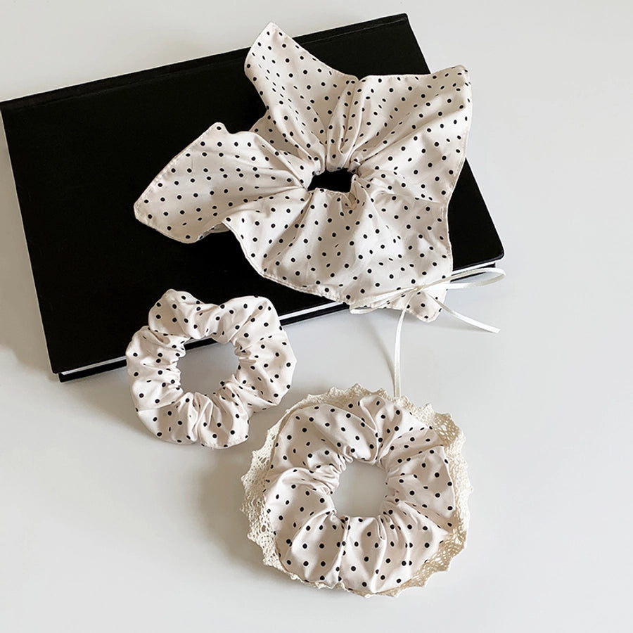 Women's Elegant Cute Polka Dots Cloth Lace Hair Tie