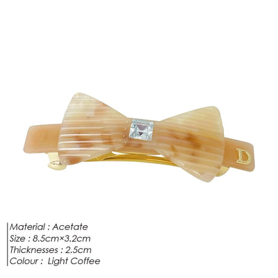 Women's Sweet Bow Knot Acetic acid sheets Inlay Artificial Diamond Hair Clip
