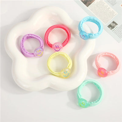 Kid'S Cute Smile Face Plastic rubber band Hair Tie