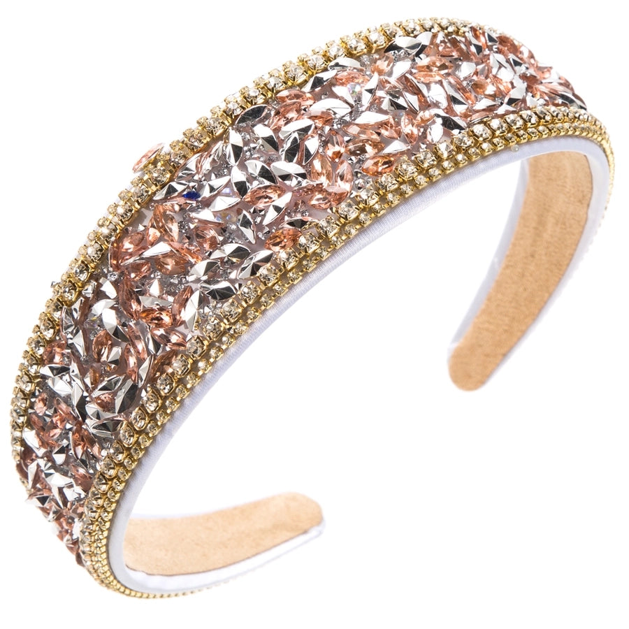 women's luxurious baroque style geometric cloth inlay acrylic rhinestones hair band
