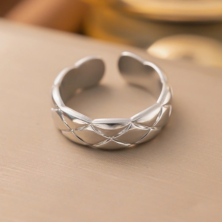 Jewelry Simple Style Solid Color Titanium Steel Plating Rings