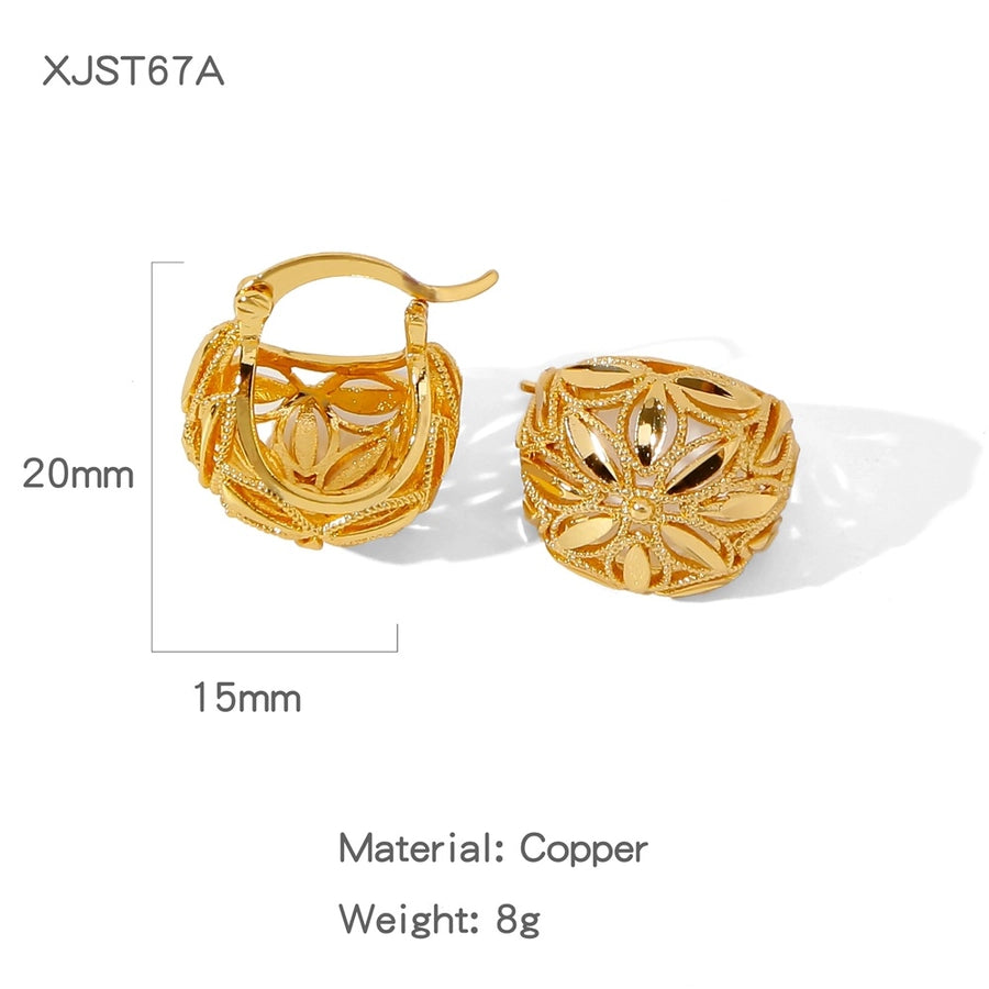 1 Pair Simple Style Solid Color Plating Copper Copper Earrings