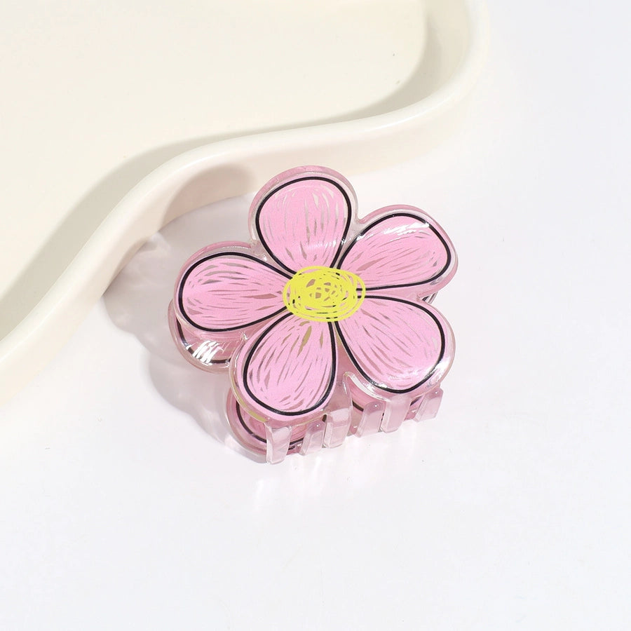 cartoon style cute flower arylic hair claws