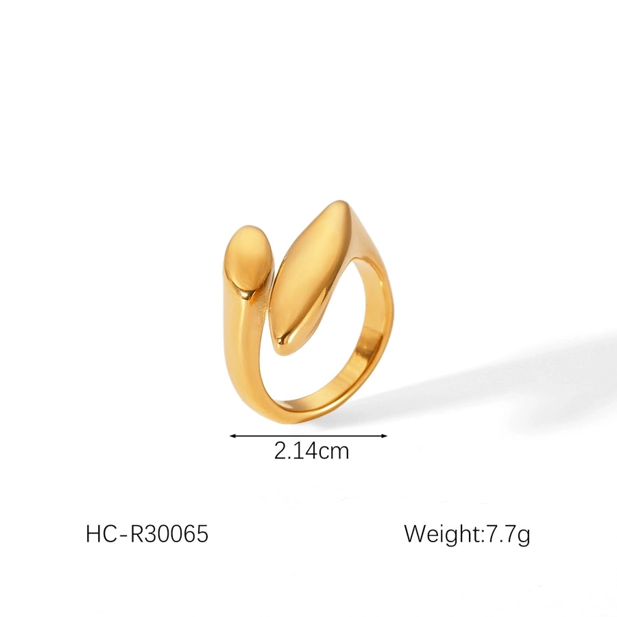 Jewelry IG Style Classic Style Irregular Geometric 304 Stainless Steel Titanium Steel 18K Gold Plated Open Rings