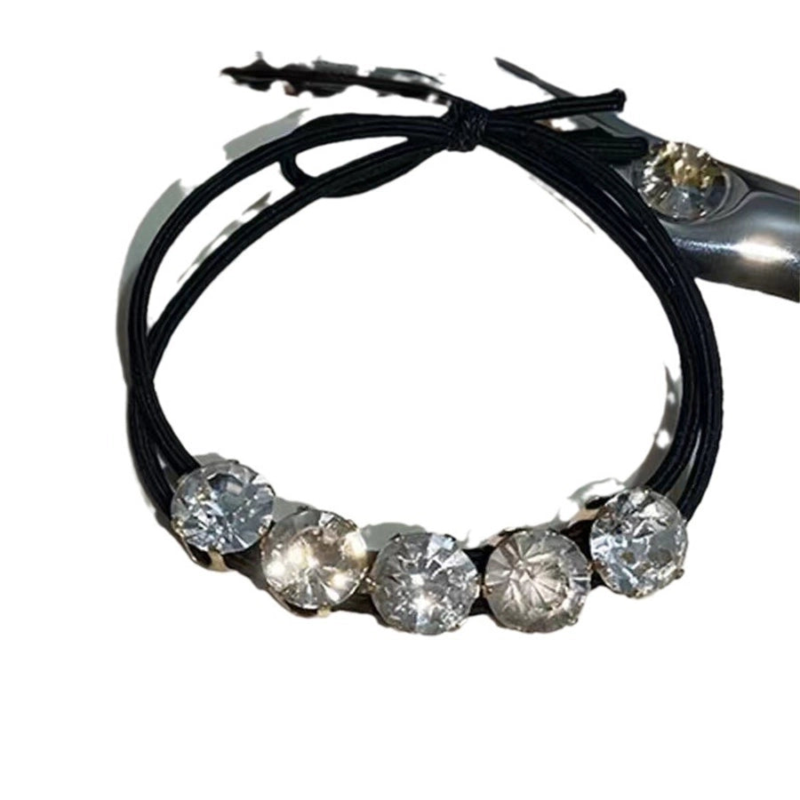 Women's Simple Style Classic Style Solid Color Cloth Inlay Zircon Hair Tie