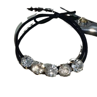 Women's Simple Style Classic Style Solid Color Cloth Inlay Zircon Hair Tie