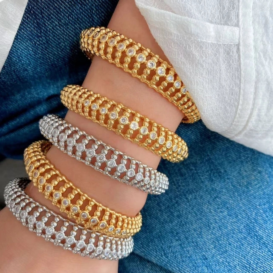 Jewelry Vintage Style Geometric Copper Zircon Plating Rings Bracelets