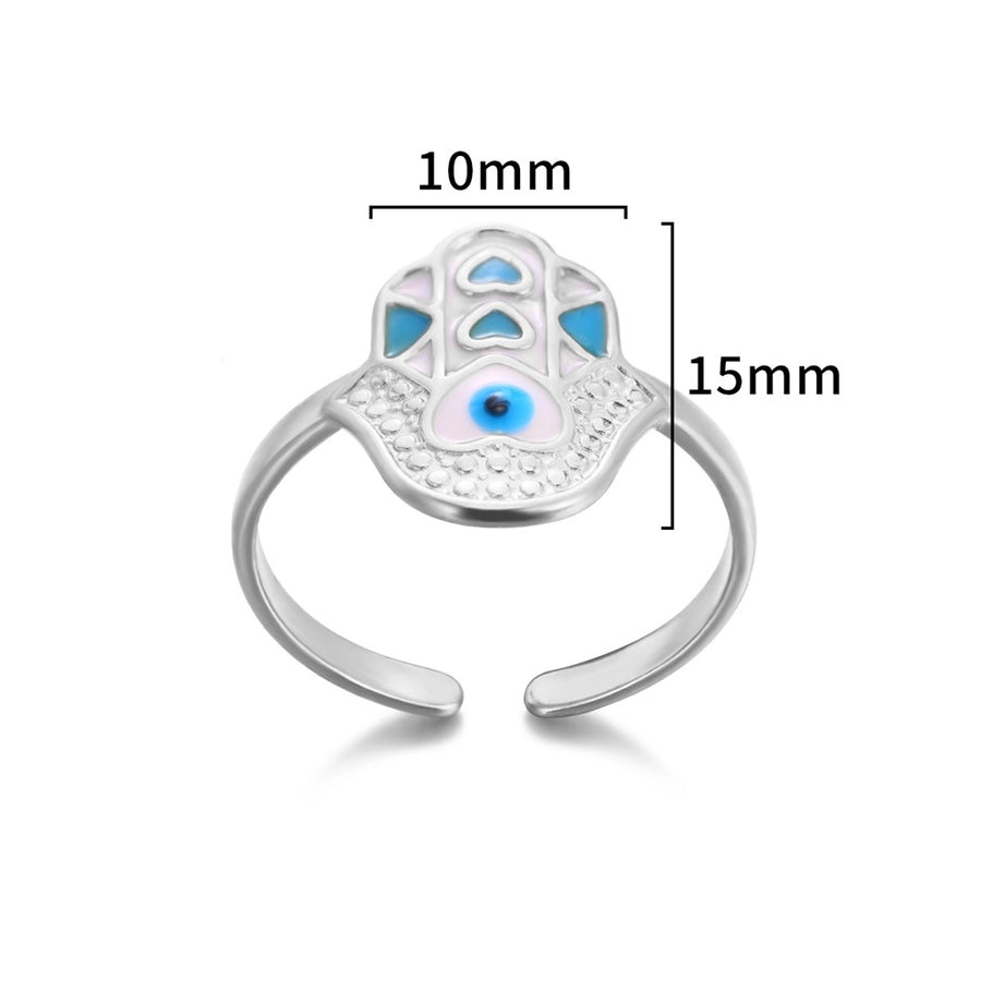 Jewelry Classical Funny Romantic Palm Eye 304 Stainless Steel Enamel Stainless Steel Rings
