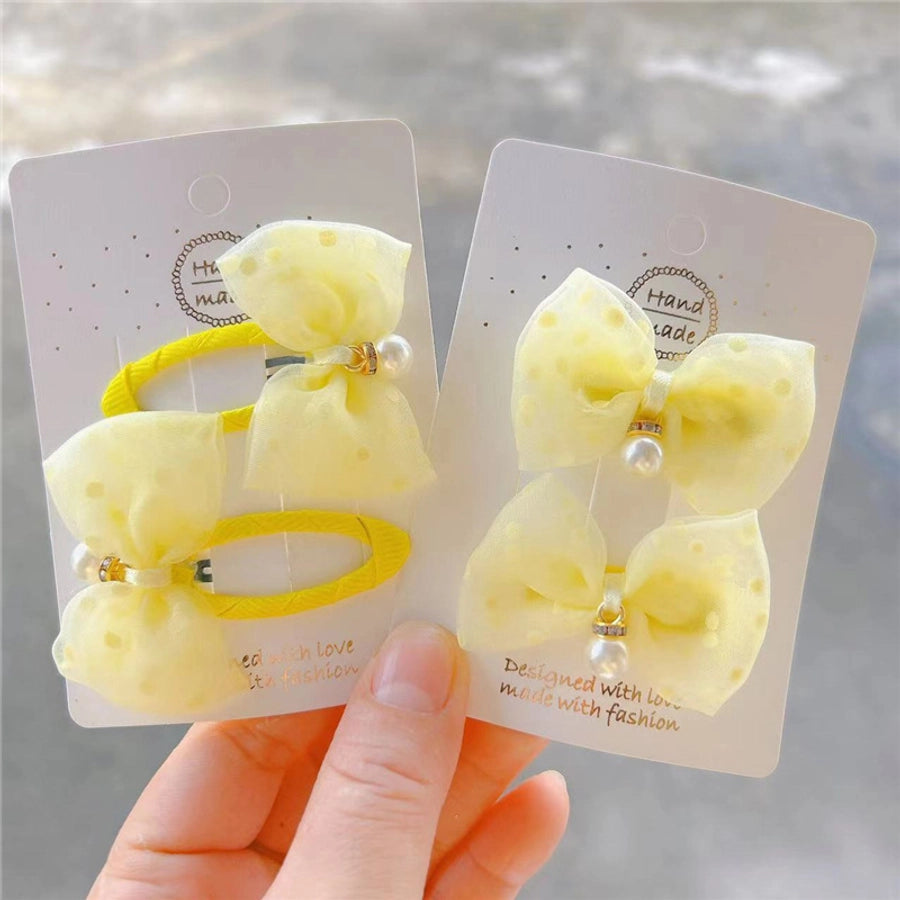 simple style bow knot cloth hair clip