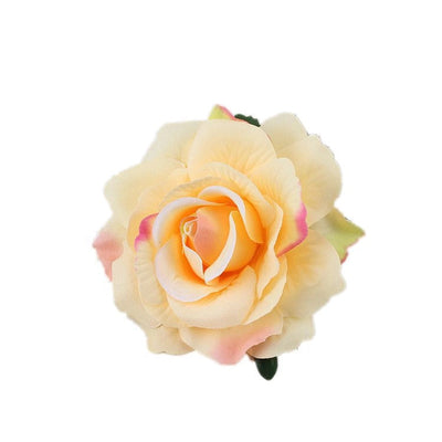 bohemian plaid flower cloth hair clip 1 piece