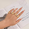 Copper Hollow Out Letter Copper Rings