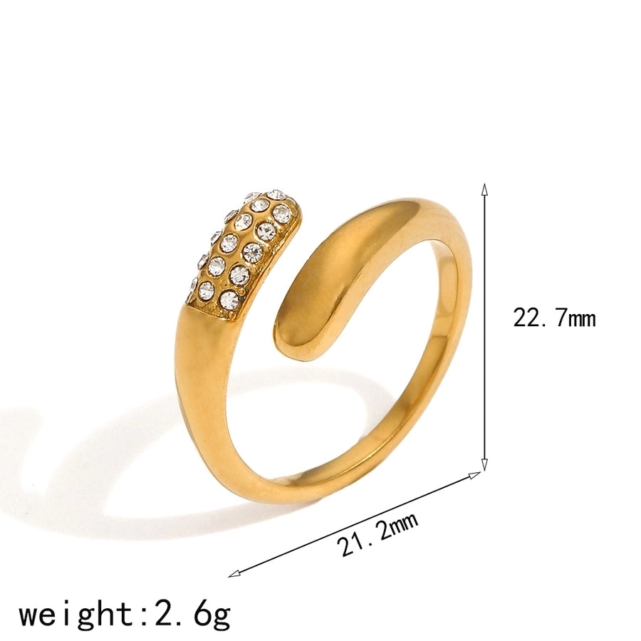 Jewelry IG Style Geometric 304 Stainless Steel 18K Gold Plated Polishing Plating Open Rings