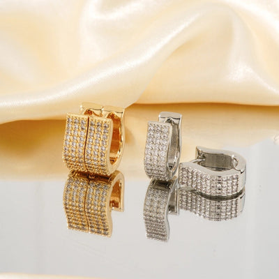 1 Pair Lady Sweet U Shape Inlay Copper Zircon K Gold Plated Rhodium Plated Earrings