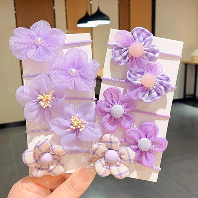 Children's Cute Flower Rubber Band Hair Band Set Baby Do Not Hurt Hair Elastic Good Girls Baby Hair Rope Hair Accessories Women