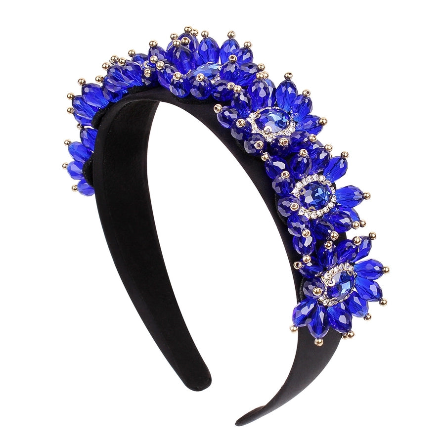 Women's Lady Geometric Artificial Pearl Cloth Rhinestone Hair Band