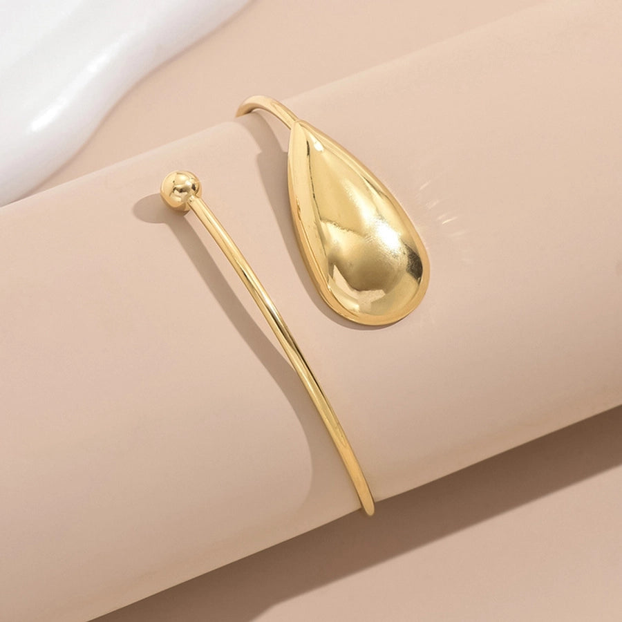 Exaggerated Simple Style Water Droplets Solid Color Gold Plated Iron  Bangle
