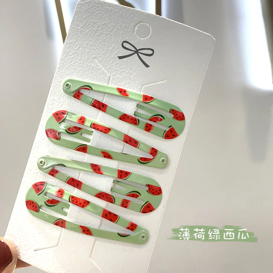 simple style water droplets metal plating hair clip 1 set