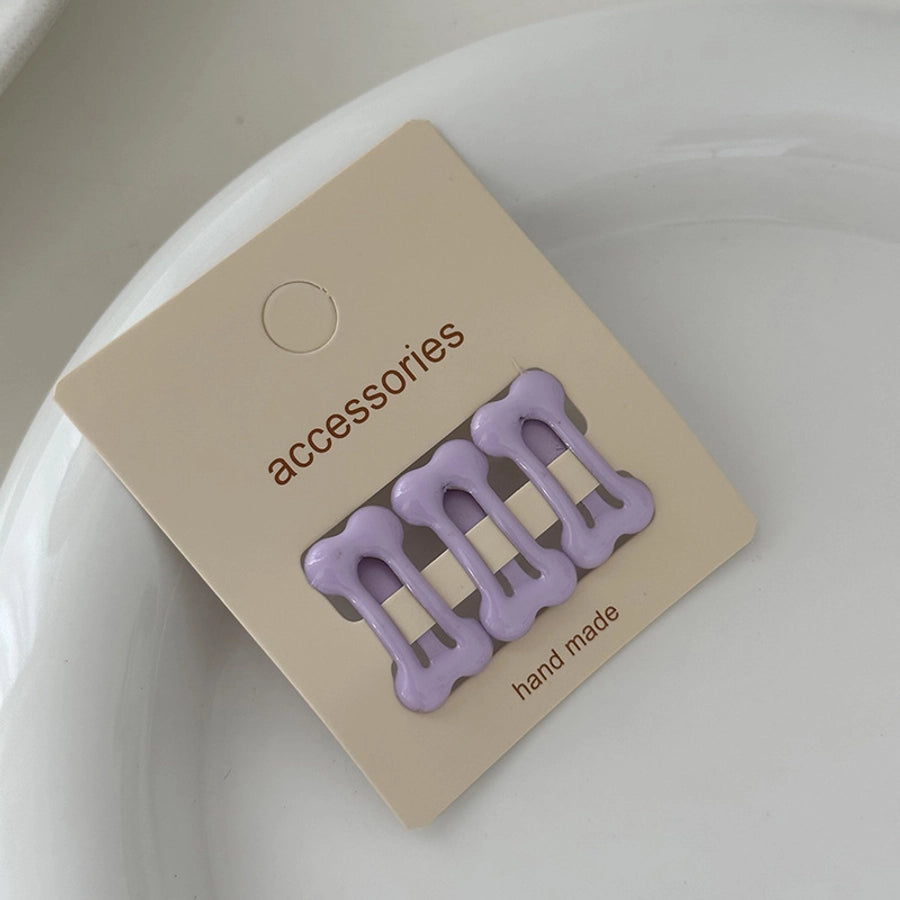 simple style solid color plastic resin hollow out hair clip