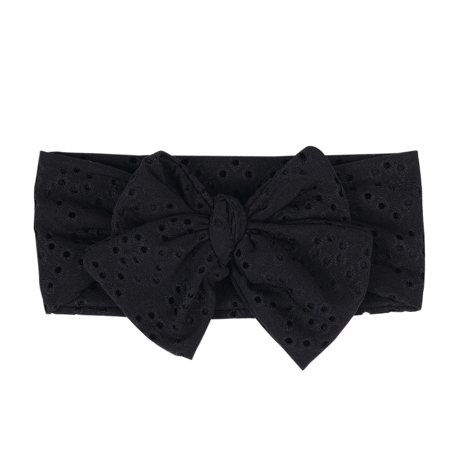 pastoral polka dots cloth bowknot hollow out hair band